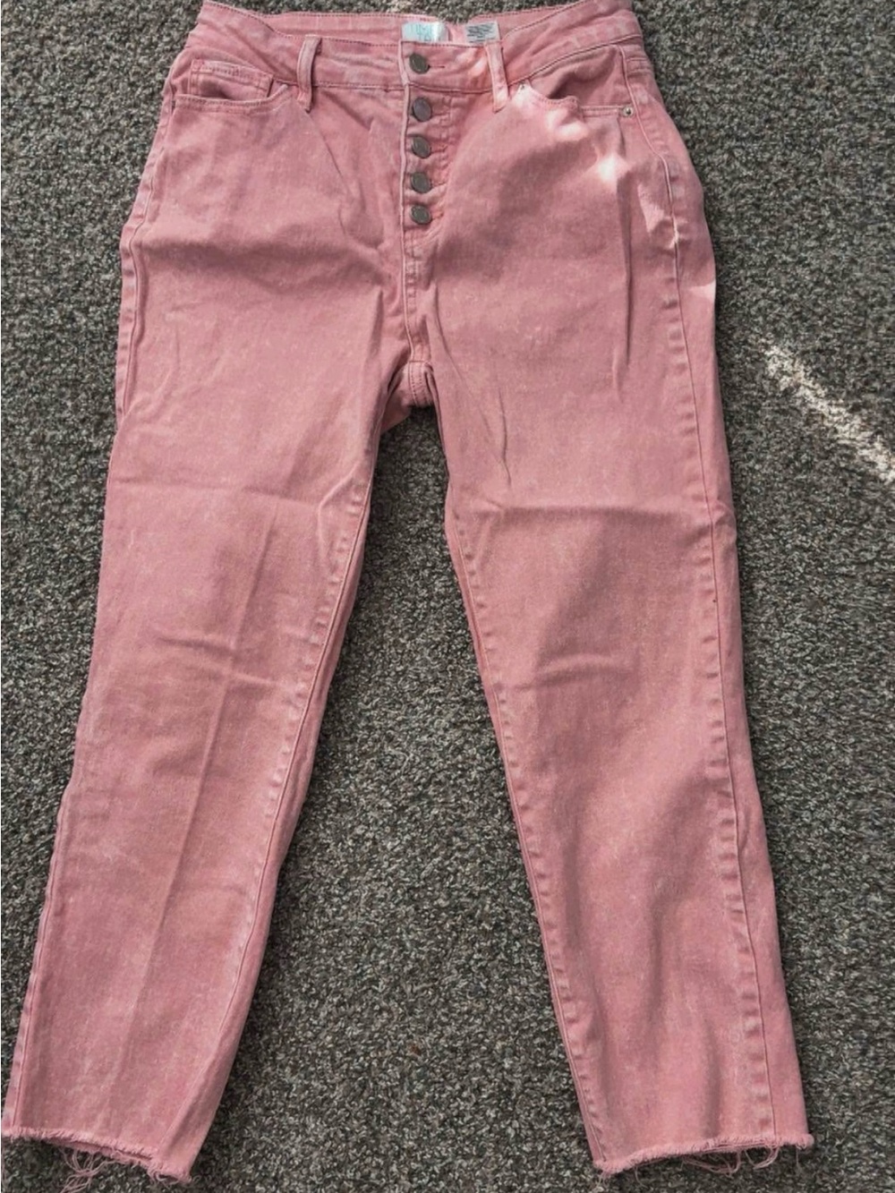Women's High-Waist Button-Fly Rose Pink Jeans